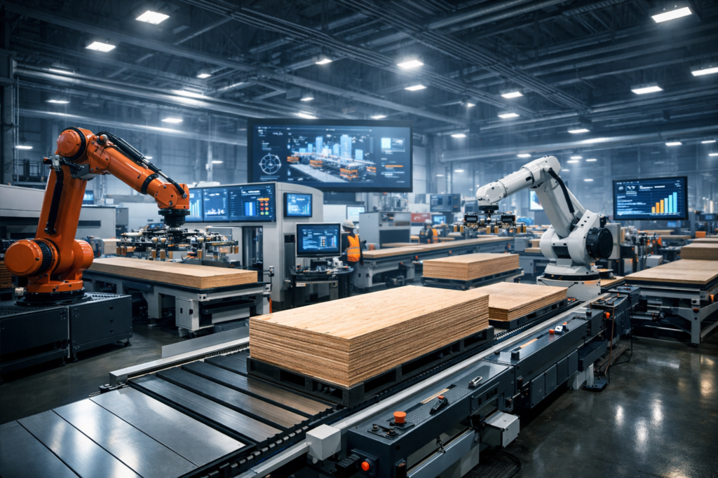 Smart plywood manufacturing