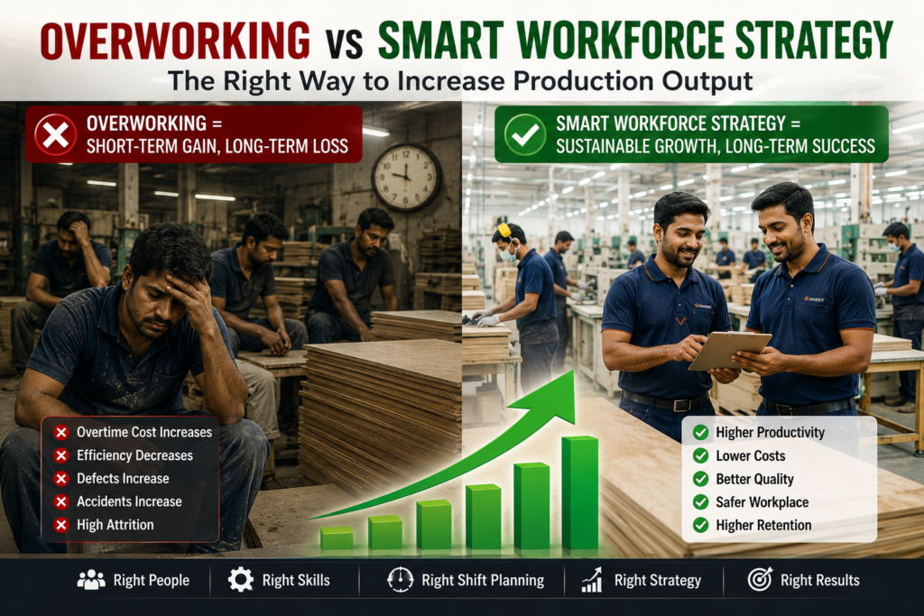 Worker loyalty strategies for plywood factories infographic with employee retention tips