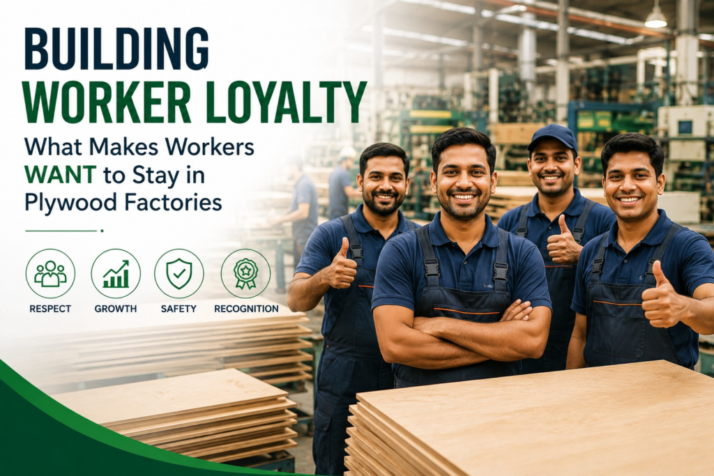 Worker loyalty in plywood factories through respectful leadership and employee retention strategies.