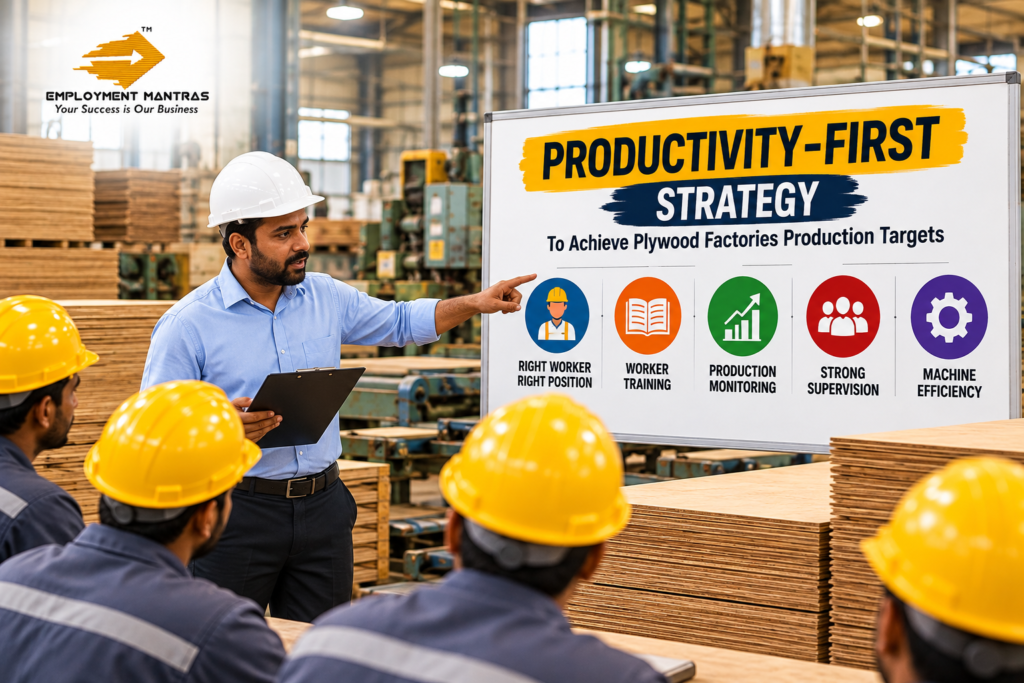 Plywood factories production targets improvement through workforce productivity strategy