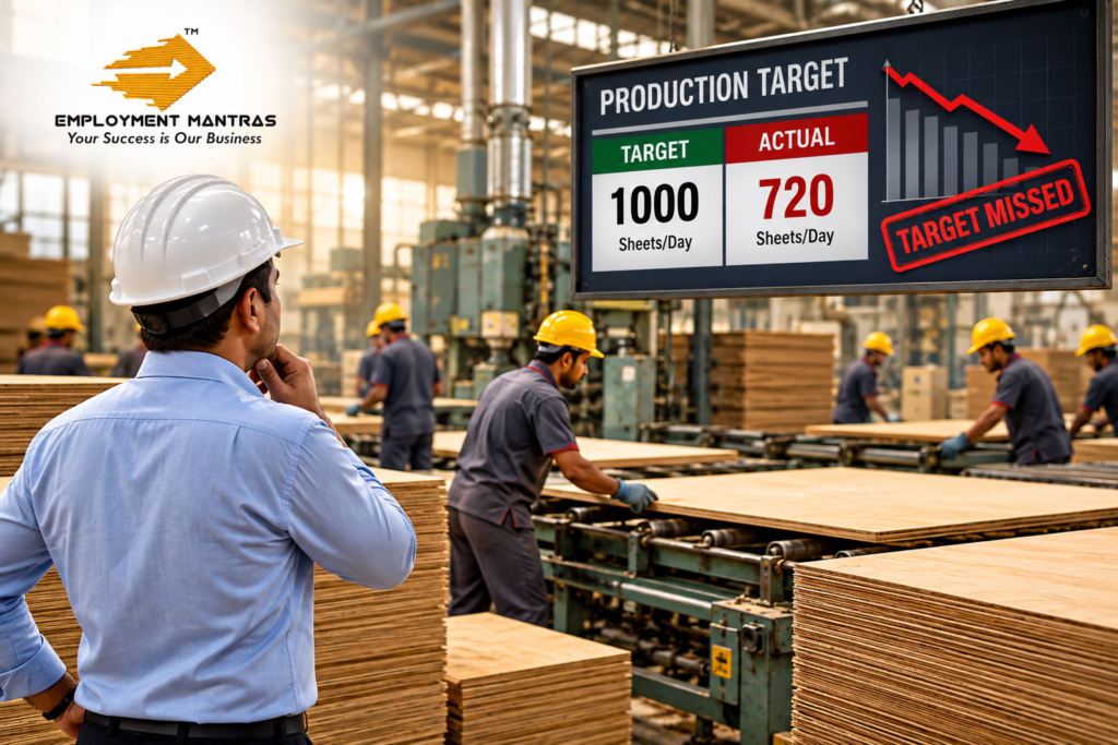 Plywood factories production targets improvement through productivity-first workforce strategy